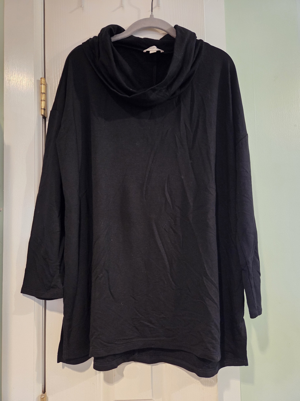 LOFT Black Cowlneck Tunic Sweater